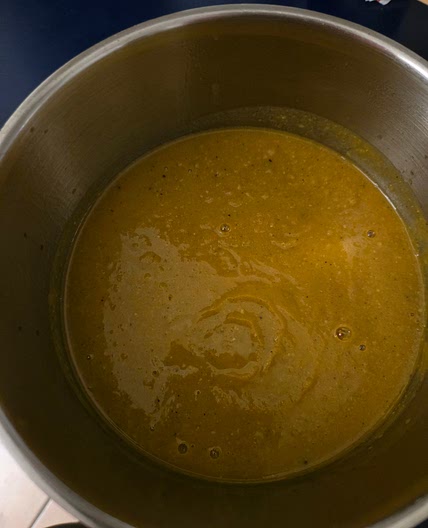 Christine's North African sweet pea soup
