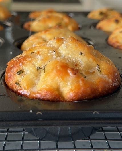 Rosemary Garlic Focaccia Muffins