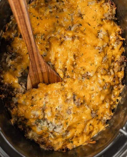 Crock Pot Hamburger Hashbrown Casserole Recipe