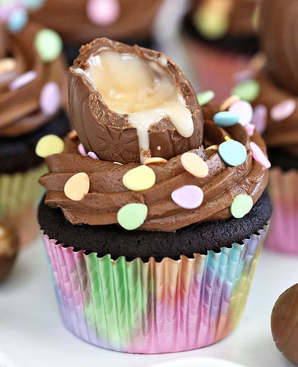 Double Chocolate Easter Cupcakes
