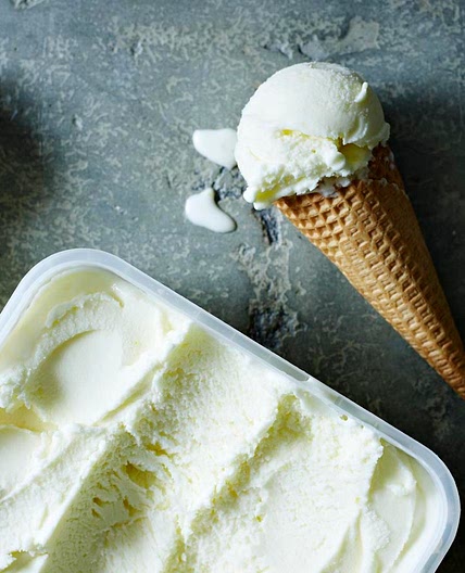 No-churn lemon yoghurt ice cream