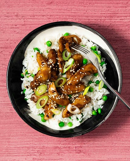 Chicken Teriyaki With Rice And Peas