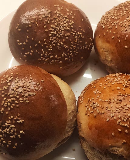 Bollos de hamburguesa en 40 minutos