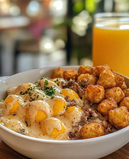 Tater Tot Breakfast Bowl with Sausage Gravy: The Ultimate Comfort Food