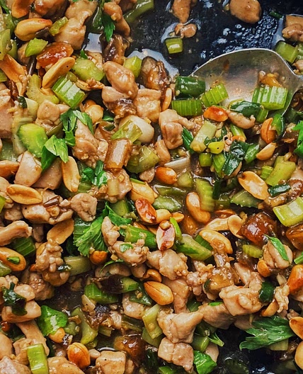Spicy Chicken Stir-Fry With Celery and Peanuts