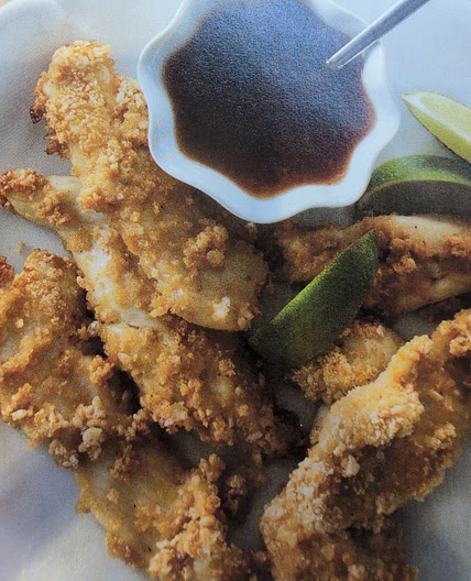 Crispy Coated Chicken Fingers With Apricot Lime Dipping Sauce: