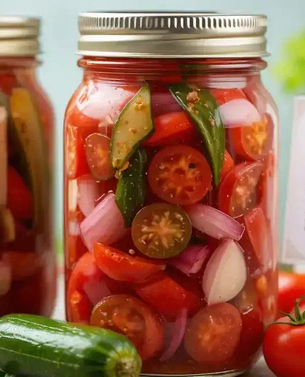 Amazing Pickled Cherry Tomatoes & Cucumber Combo