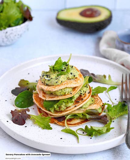 Savory Pancakes with Avocado Spread