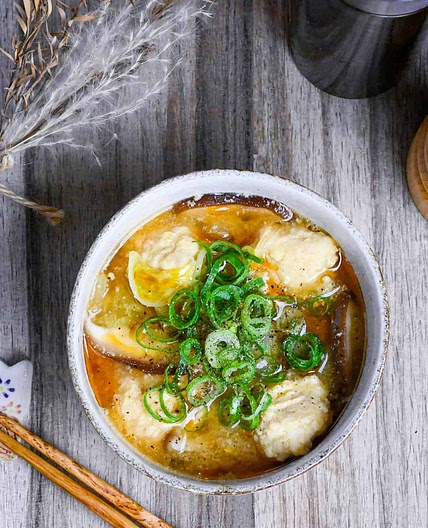 Glass Noodle Miso Soup with Chicken Meatballs in 20 Mins!