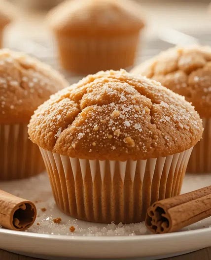 Fluffy Vegetarian Cinnamon Sugar Donut Muffins