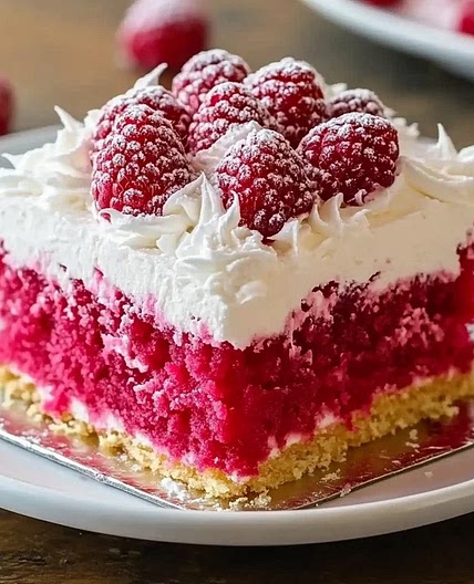 Raspberry Zinger Poke Cake