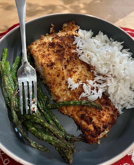 Panko crusted salmon