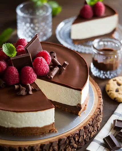 Tarta de Queso y Chocolate Sin Horno