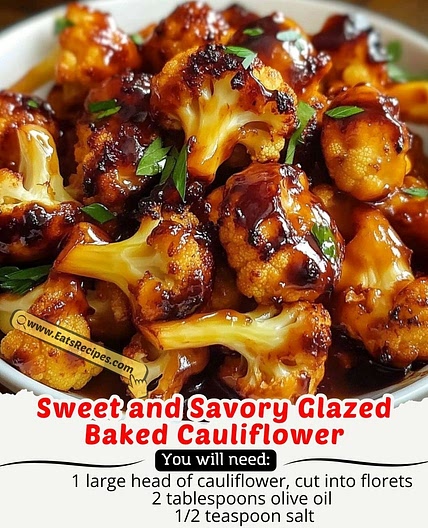 Sweet and Savory Glazed Baked Cauliflower