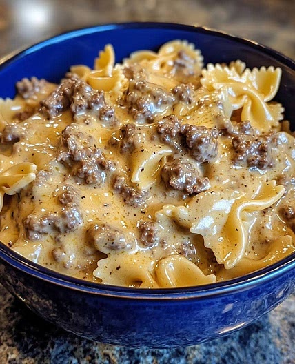 Creamy Beef and Bowtie Pasta