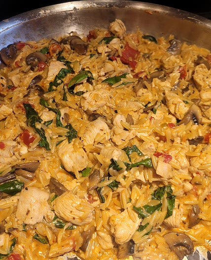 One pan marry me chicken orzo