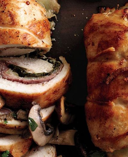Prosciutto-Stuffed Chicken with Mushroom Sauce