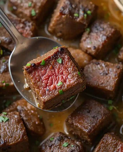 Venison Cube Steak with Garlic and Herb Butter