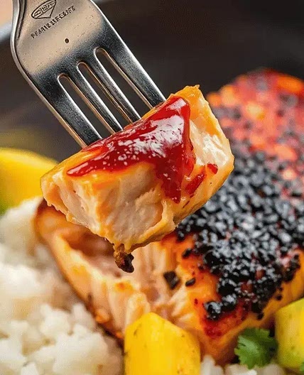 BBQ Salmon Bowls with Mango Avocado Salsa