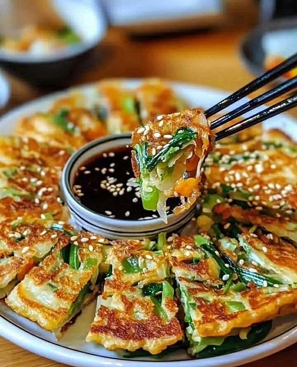 Crispy Vegetable Pancakes with Asian Dipping Sauce