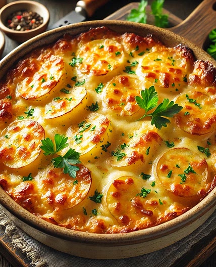 Gratin de pommes de terre au Gouda.