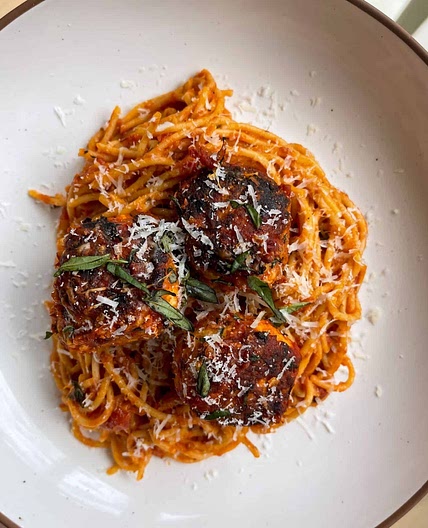 High Protein Spaghetti and Meatballs