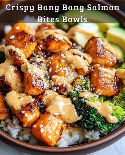 Crispy Bang Bang Salmon Bites Bowl