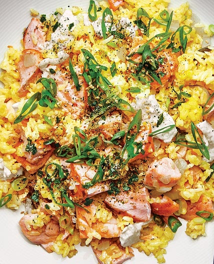 Golden Fried Rice With Salmon and Furikake