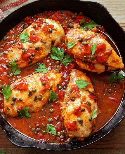 Chicken Breasts With Tomatoes and Capers
