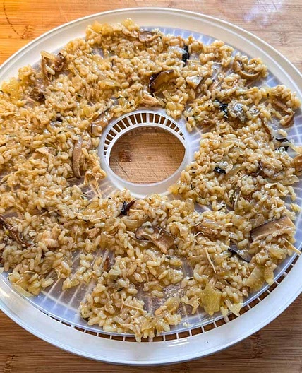 Dehydrated Mushroom Risotto For Backpacking