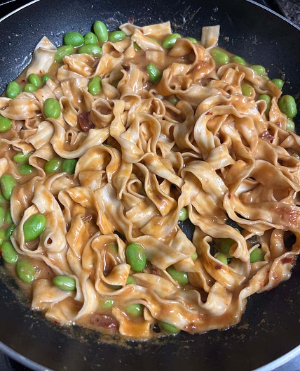 Peanut miso noodles 