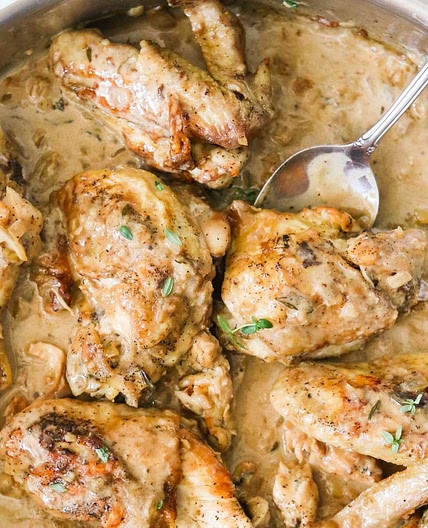 One Pan Easy Creamy Dijon Mustard Chicken Recipe