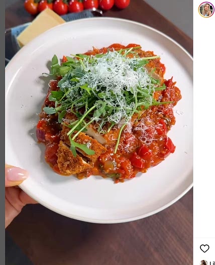 Crispy Baked Parmesan Chicken ‘parm’ with Cherry Tomato Sauce 