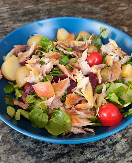 Mackerel, Potato & Beetroot Salad