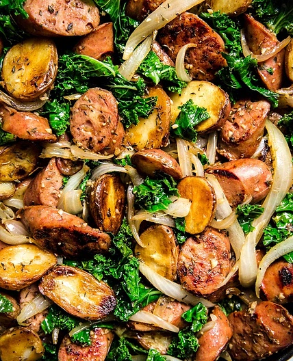 Polish Sausage & Potato Bake with Kale from ChatGPT
