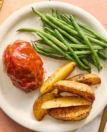 Mini Meatloaves with Green Beans & Potatoes