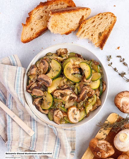 Balsamic Glazed Mushroom and Zucchini