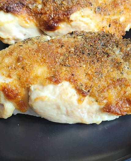 Simple Chicken Mayo with Parmesan and Bread Crumbs