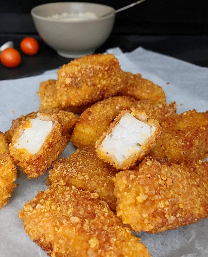 Crispy Dorito Fish Nuggets (with a Jalapeño Mayo Sauce)