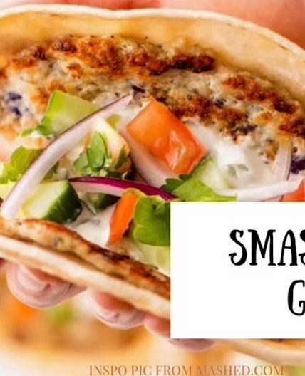Smashed Chicken Gyro Tacos
