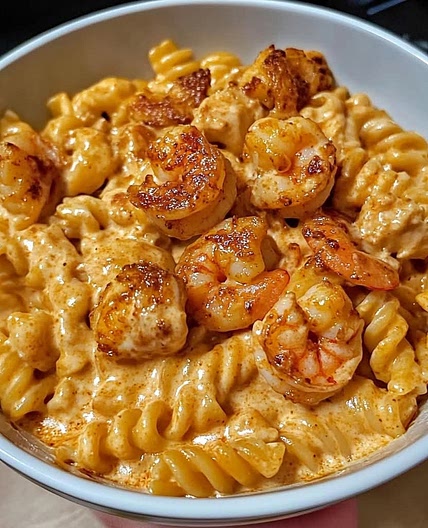 Creamy Cajun Shrimp and Chicken Pasta
