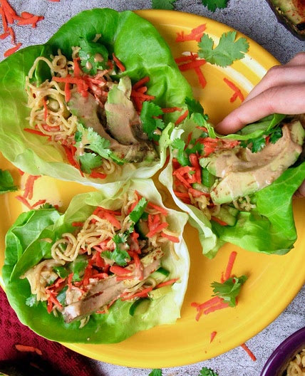 Vegan Lettuce Wraps With Grilled Avocado