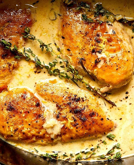 Slow-Cooker Creamy Lemon Herb Chicken