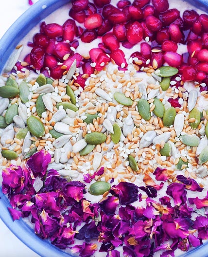 Greek Yogurt Bowl with Seeds and Pomegranate
