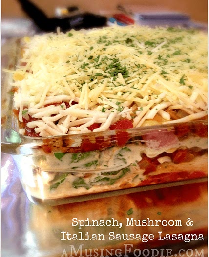 Spinach, Mushroom & Italian Sausage Lasagna