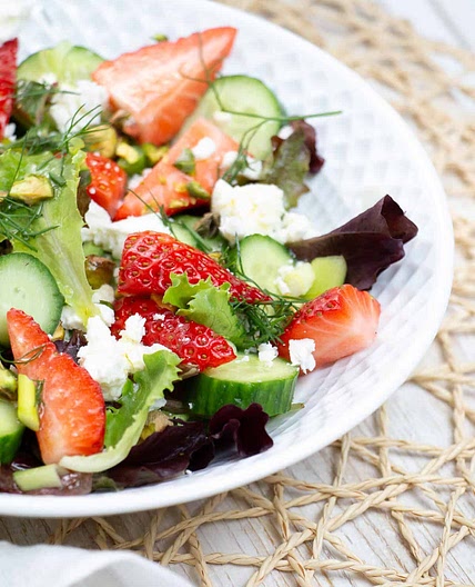 Strawberry and Feta Salad with Honey Dressing