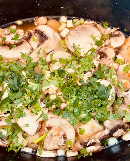 BenKat’s Slow Cooked Chicken in Wine (non-alc alternative below)