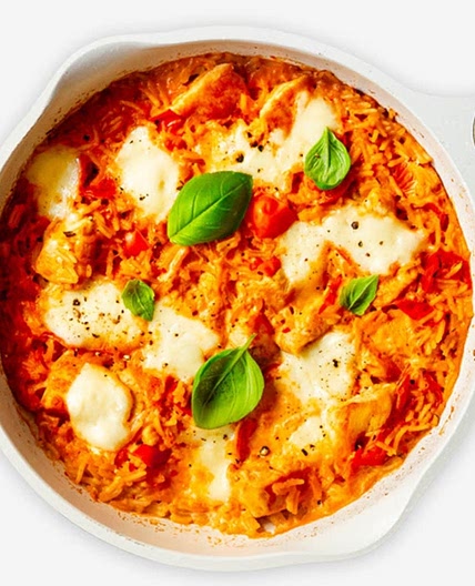 Caprese Hähnchenpfanne