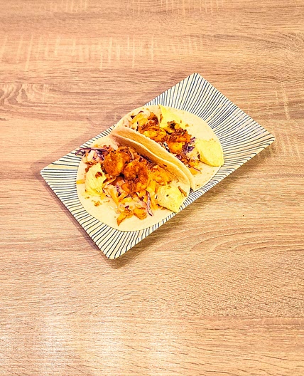 Mini wrap aux scampis et guacamole
