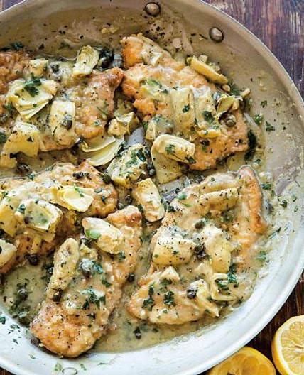 Chicken Piccata with Artichokes